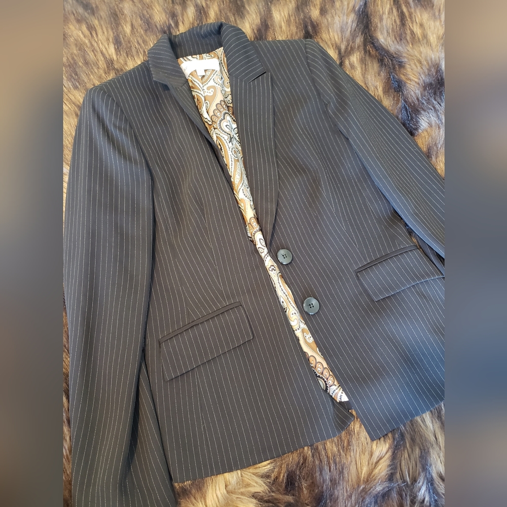 Pinstripe Black Blazer Size 8